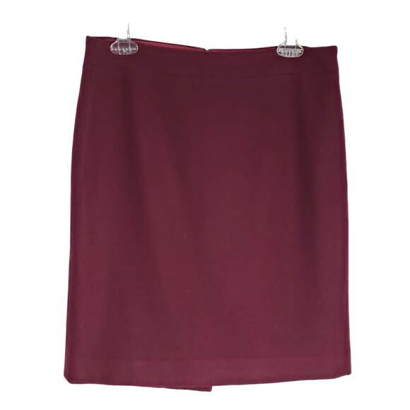 J Crew The Pencil Skirt 8 Burgundy Red Wool Skirt PERFECT FOR CHRISTMAS - Picture 1 of 10